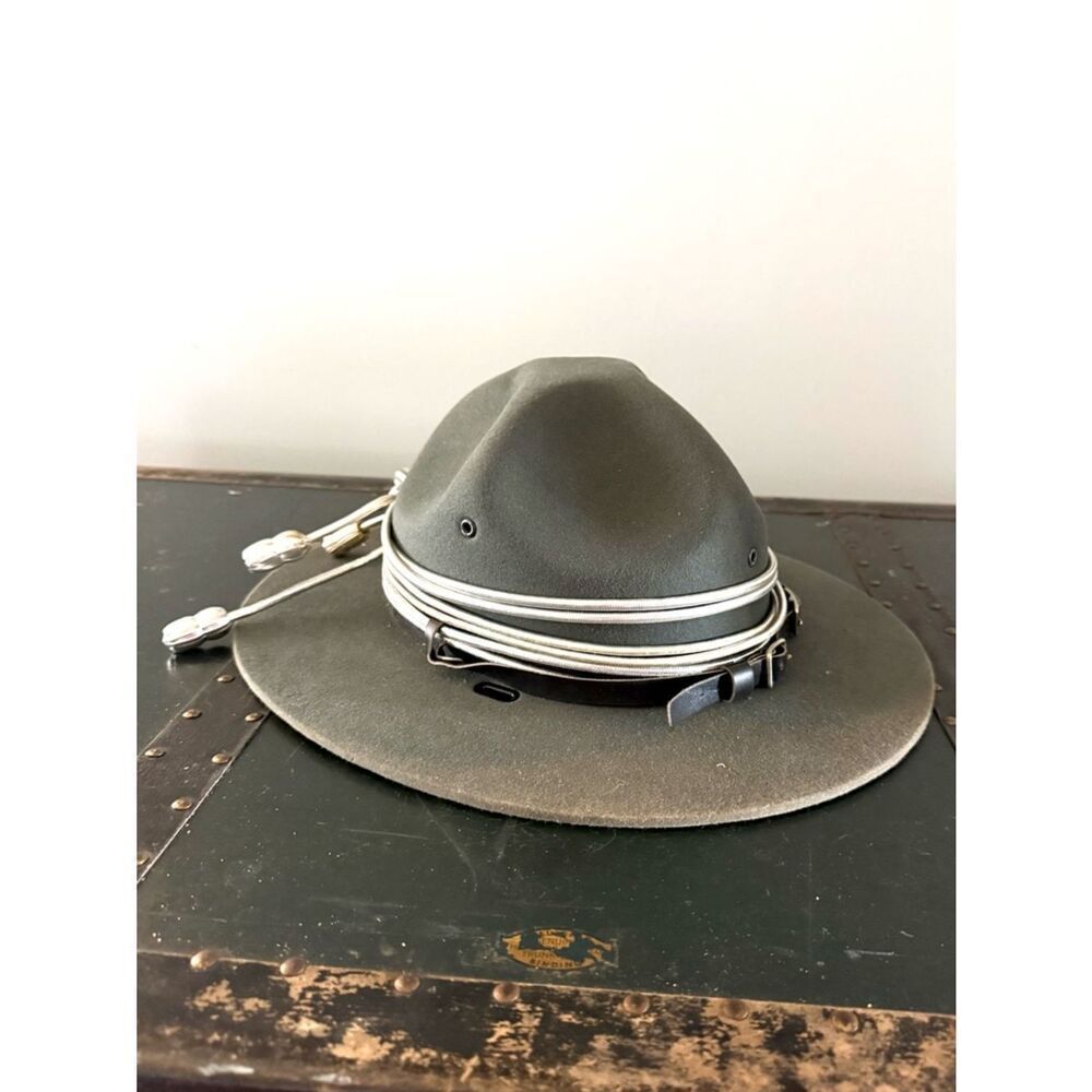 VINTAGE GRAY STRATTON POLICE LAW ENFORCEMENT HAT Size 7 Oval Long